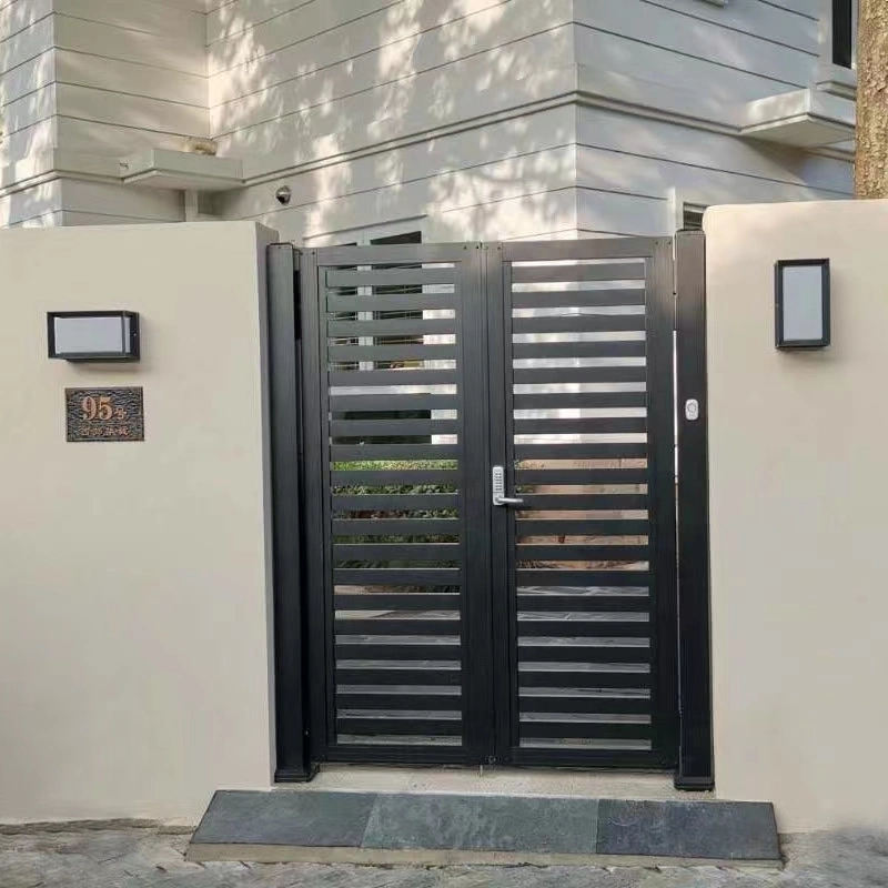 Residential Exterior Metal Aluminium Double Swing Gates Design Outdoor Garden Decorative Cast Aluminium Grill Main Gate