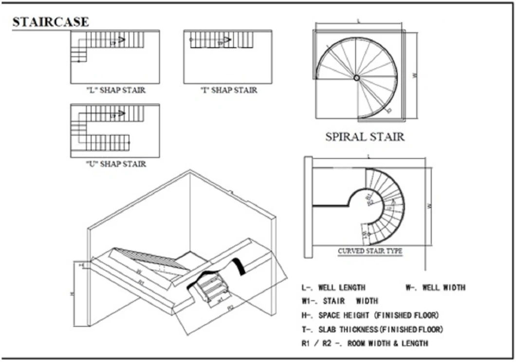 Commercial Metal Stairs Modern Indoor Stairs Design Customized U Shape Steel Staircase with Cable Railing Wood Stair Handrail