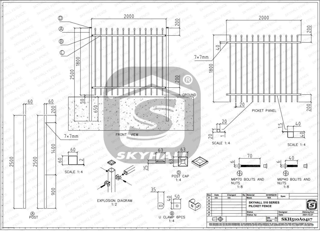 Welded Metal Pool Fence Black Metal Picket Fence