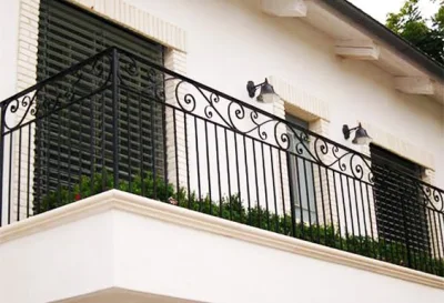 Main courante de balustrade d'escalier de balcon d'escrime de fonte enduite par poudre de haute qualité